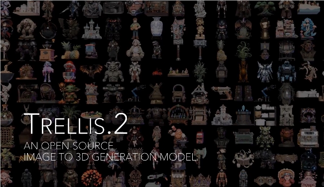 微软开源 TRELLIS.2：一键将图片转为高精度 3D 模型