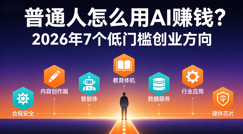 普通人怎么用AI赚钱？2026年7个低门槛创业方向